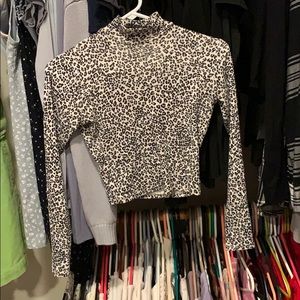Brandy cheetah turtleneck top